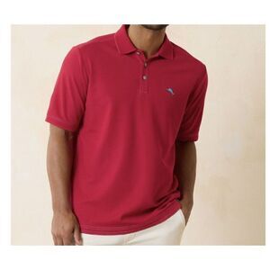 Tommy Bahama Emfielder Supima Men’s‎ Medium M Red Short Sleeve Polo Shirt M
